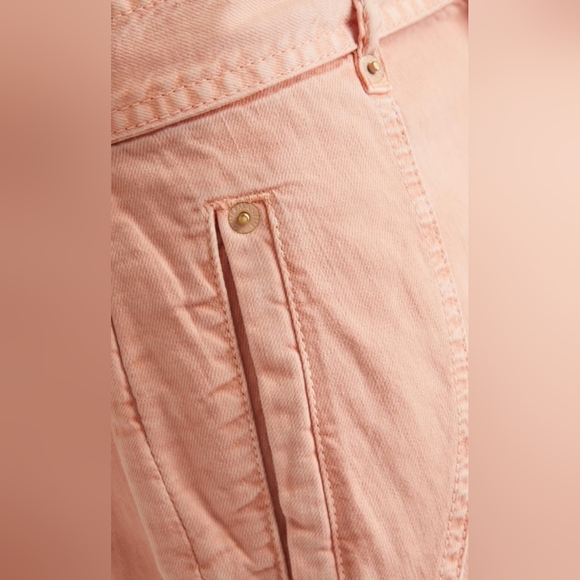 Zimmermann Cropped High-Rise Tapered Peach Jeans Size 0 - Picture 3 of 15